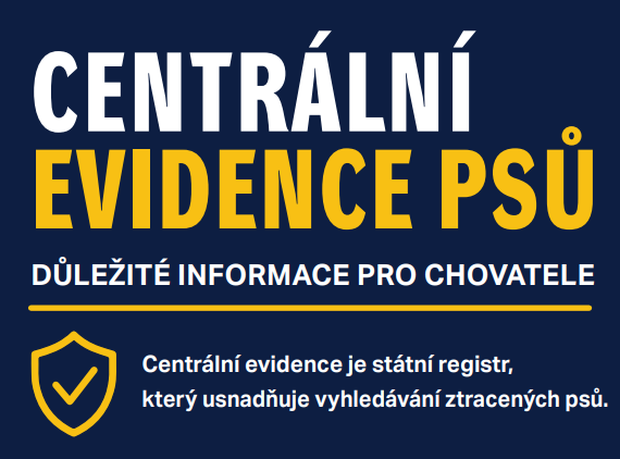 Odkaz Centrální evidence psů na oficiální stránce https://registrpsu.gov.cz/
